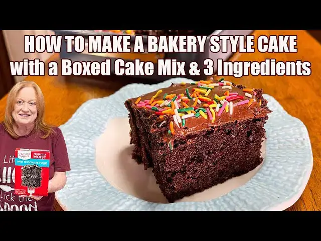 'Video thumbnail for HOW TO MAKE A BAKERY STYLE CAKE Using a Boxed  Cake Mix'