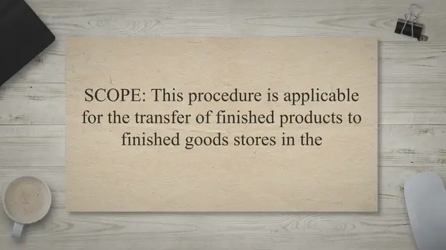 'Video thumbnail for SOP on Transfer of Finished Products to Finished Goods Stores'