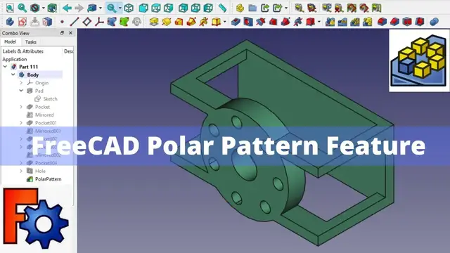 'Video thumbnail for FreeCAD Polar Pattern Feature | FreeCAD Tutorial | FreeCAD Beginner Tutorial | Mechnexus |'