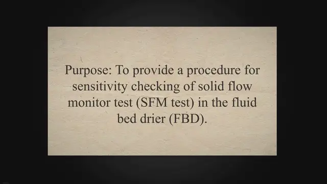 'Video thumbnail for SOP on Solid flow Monitor Test in Fluid bed dryer'