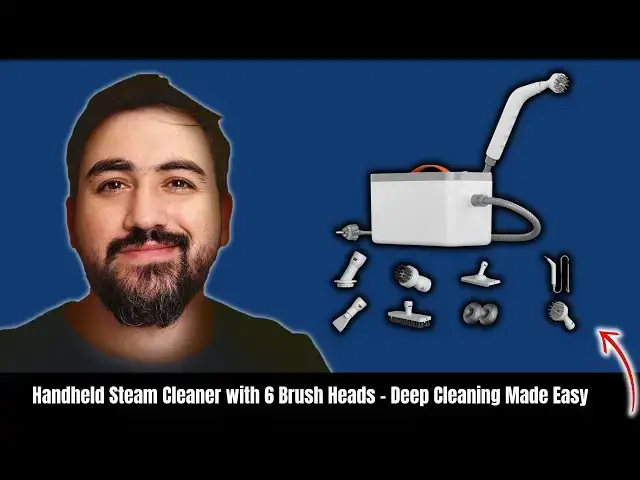 'Video thumbnail for Handheld Steam Cleaner with 6 Brush Heads – Deep Cleaning Made Easy'