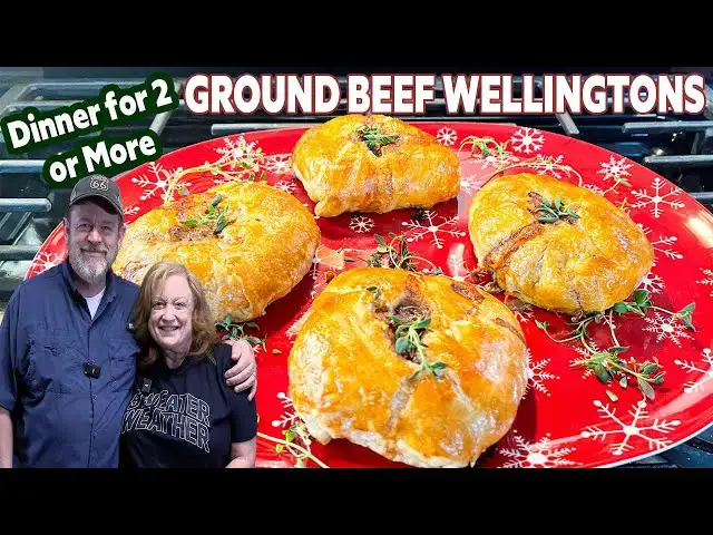 'Video thumbnail for MINI GROUND BEEF WELLINGTONS Full Christmas Dinner With The 2 of us'