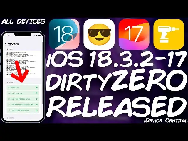 'Video thumbnail for iOS 18.3.2 - 17 Jailbreak News: dirtyZero RELEASED! A New Tweaks / iOS Customizer App! A12+ Devices'
