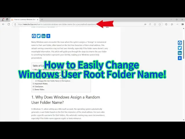 'Video thumbnail for How to Change Windows 11 User Folder Name for a Personalized Experience'