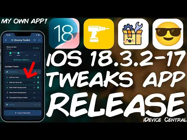 'Video thumbnail for iOS 18.3.2 - 17 Jailbreak News: iDevice ToolKit RELEASED! Get Tweaks Without Jailbreak (My Own App!)'
