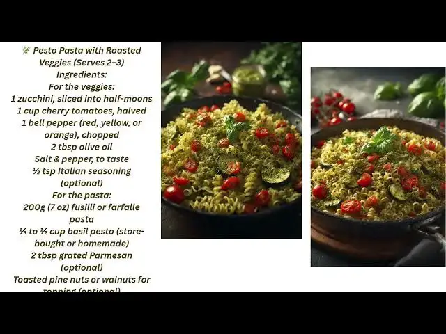 'Video thumbnail for How to make pesto pasta with roasted veggies'