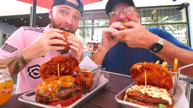 'Video thumbnail for 11 a.m. INDIAN BURGERS in Miami, Florida!! David's Been Here Garam Masala & Gun Powder Burgers!!'