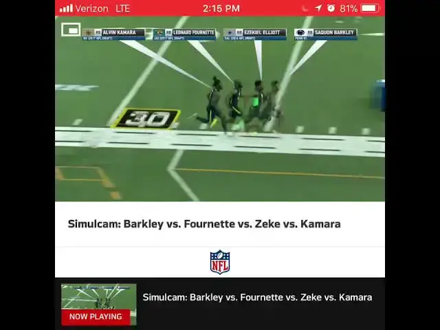 'Video thumbnail for law nation sports: barkley vs elliott vs fournette vs kamara 40-yd dash comparison'