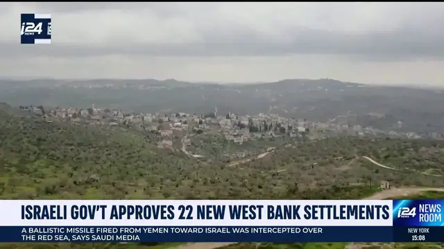 'Video thumbnail for Israeli gov't approves 22 new West Bank settlements'
