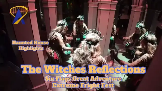'Video thumbnail for The Witches Reflections Haunted House Highlights from Extreme Fright Fest Six Flags Great Adventure'