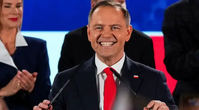 'Video thumbnail for Poland election: Eurosceptic nationalist candidate Karol Nawrocki wins presidential vote'