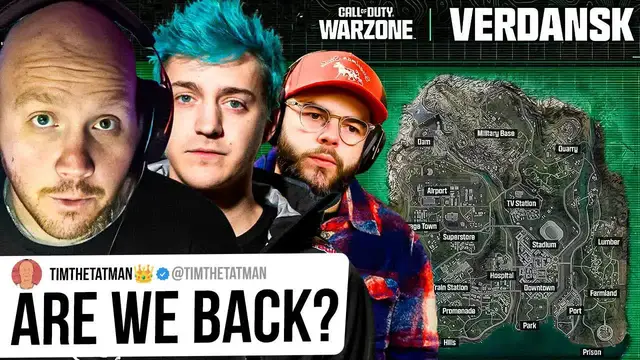 'Video thumbnail for Call of Duty Warzone Gameplay: Verdansk - NadeShot & TimTheTatman Terminator Skin'