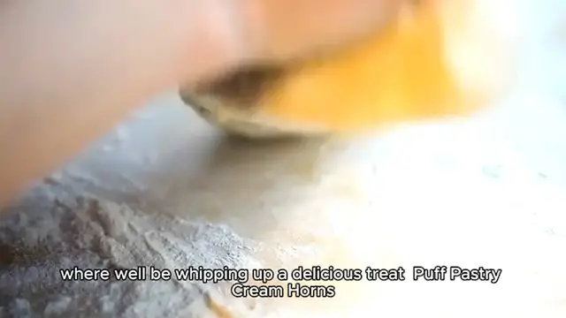 'Video thumbnail for Puff Pastry Cream Horns Recipe'