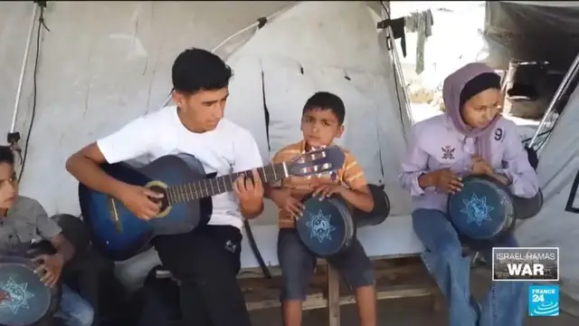 'Video thumbnail for Israel-Hamas war: music brings hope to Gaza’s displaced children'