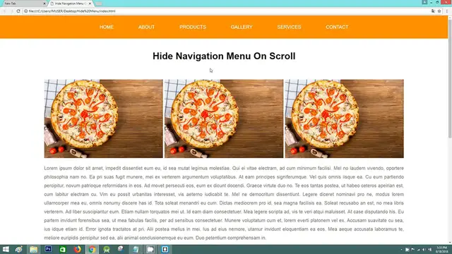 'Video thumbnail for How To Hide Navigation Menu on Scroll Using HTML, CSS And JavaScript'