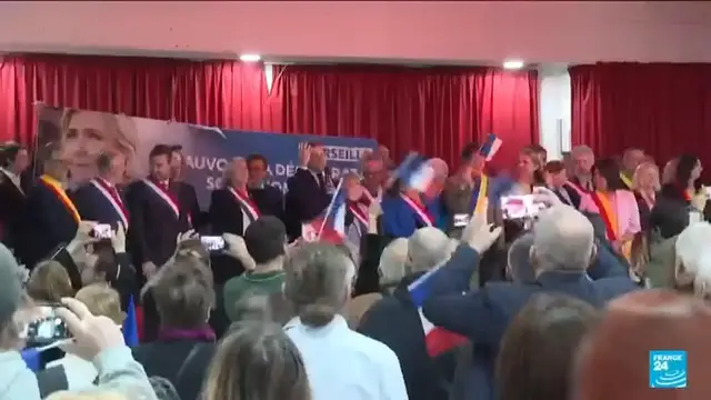 'Video thumbnail for French far right rally against Marine Le Pen conviction'