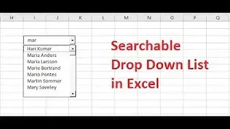 'Video thumbnail for Create a Searchable Drop Down List Just Like Google - Excel Trick'