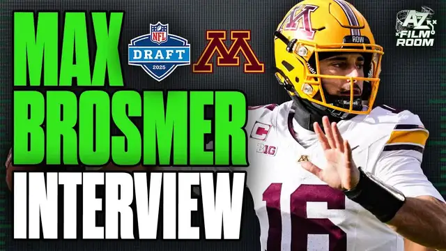 'Video thumbnail for a to z sports film room: max brosmer, minnesota vikings qb, on 2025 nfl draft, college football & transfer portal'