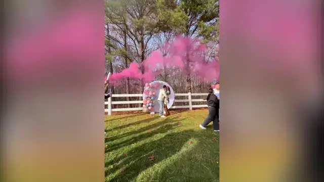 'Video thumbnail for Aunt Accidentally Shoots Gender Reveal Cannon In Own Face'