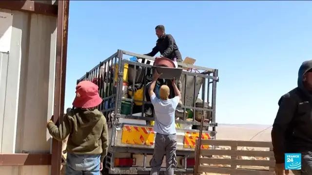 'Video thumbnail for Palestinians flee West Bank village after home demolitions by settlers'