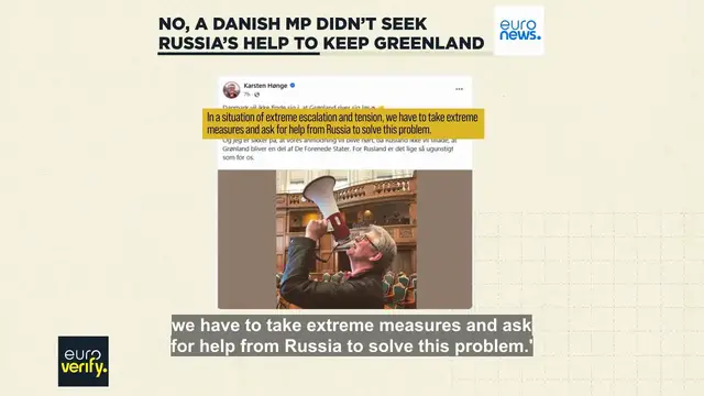 'Video thumbnail for No, Danish MP didn't seek Kremlin's help to prevent US from annexing Greenland'