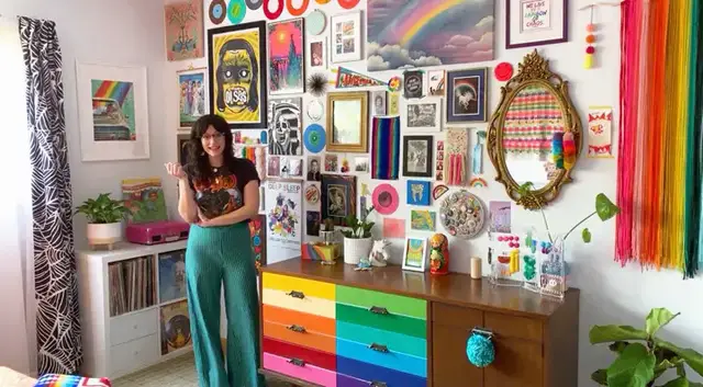 'Video thumbnail for An Artist's Rainbow-Filled Miami Rental | Tiny Tours'