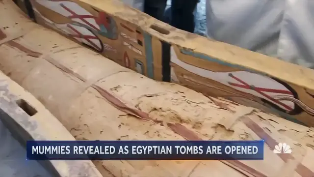 'Video thumbnail for Egypt Opens Ancient Coffins To Find Perfectly Preserved Mummies - NBC Nightly News'
