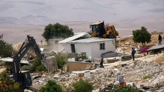 'Video thumbnail for Palestinian families displaced as Israeli army razes homes in West Bank’s Masafer Yatta'
