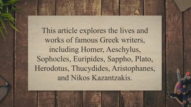 'Video thumbnail for Who Is the Most Famous Greek Writer?'