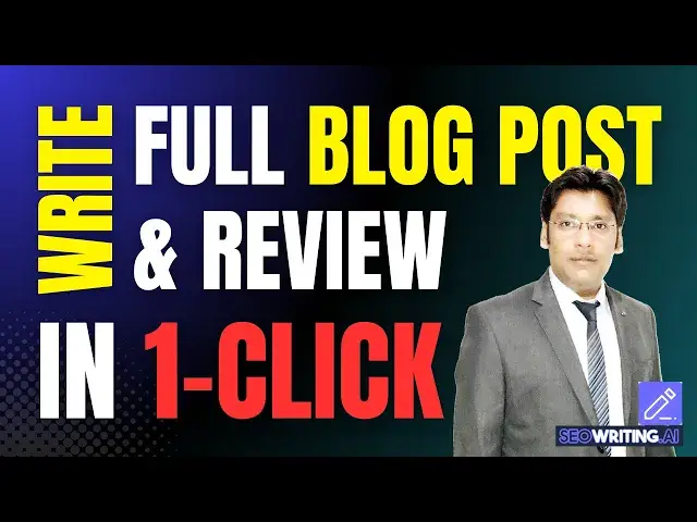 'Video thumbnail for Write Full Blog Post and Review in 1-Click with SEO Writing AI Tool (Hindi Tutorial) SEOWriting 2024'