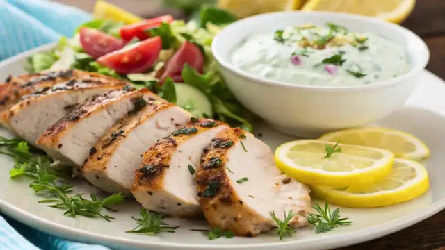'Video thumbnail for Greek Chicken with Tzatziki | Flavorful & Healthy Low-Carb Meal!'