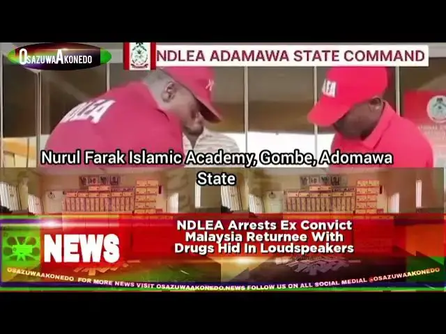 'Video thumbnail for NDLEA Arrests Ex Convict Malaysia Returnee With Drugs Hid In Loudspeakers'