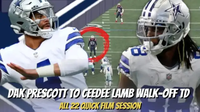 'Video thumbnail for law nation sports: dak prescott & ceedee lamb elite performance vs patriots | nfl all-22 film breakdown'