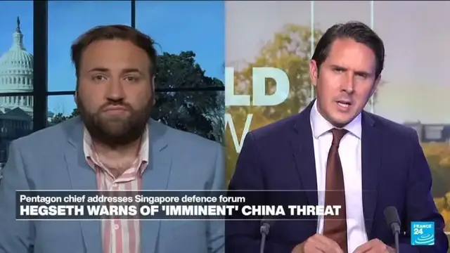 'Video thumbnail for US Pentagon chief Pete Hegseth warns of 'imminent' China threat'