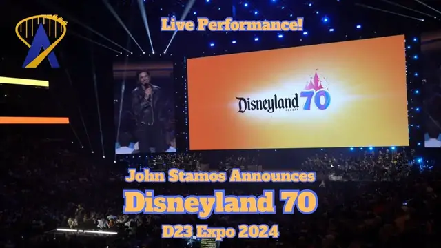'Video thumbnail for John Stamos Kicks off Disneyland's 70th at D23 2024'