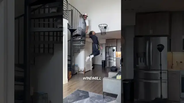 'Video thumbnail for (355) indoor basketball: epic dunk contest in the house!'