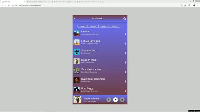'Video thumbnail for How To Create Music App Design In HTML And CSS _ Music Track List Page Design'