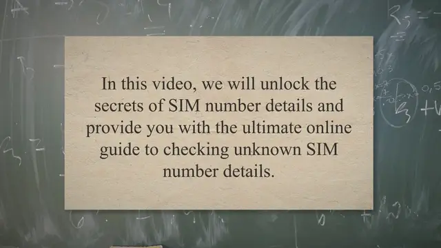 'Video thumbnail for Unlocking the Secrets of SIM Number Details: Your Ultimate Online Guide to Unknown Sim Number Detail Check'