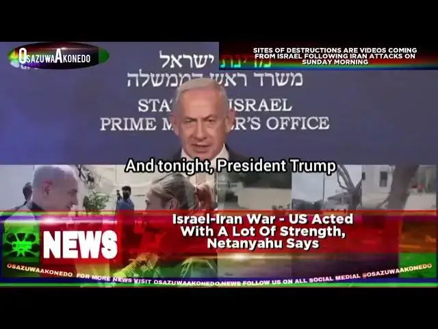 'Video thumbnail for Israel-Iran War - US Acted With A Lot Of Strength, Netanyahu Says'