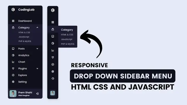 'Video thumbnail for Responsive Dropdown Sidebar Menu using HTML CSS and JavaScript _ Side Navigation Bar'