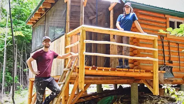 'Video thumbnail for Building A Log Cabin | Ep. 68 | We made too many mistakes on this project - Porch Railing'