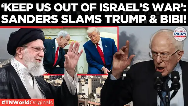 'Video thumbnail for ‘Don’t Drag US to BIBI's War’: Senator Bernie Sanders Tears into Israel’s War on Iran | TN World'