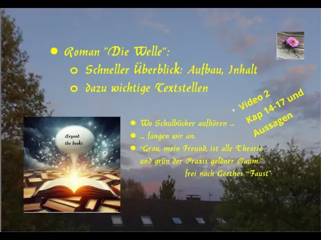 'Video thumbnail for "Die Welle": Kap 14-17 Roman: Inhalt, Zitate, Aussagen des Romans- Durchblick für Super-Mitarbeit'