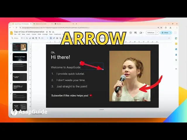 'Video thumbnail for How to Add an Arrow in Google Slides'