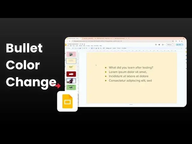 'Video thumbnail for How to Change Bullet Color in Google Slides'