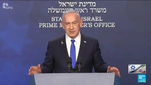 'Video thumbnail for Netanyahu says campaign 'changing face of Middle East' as Israel, Iran trade blows'