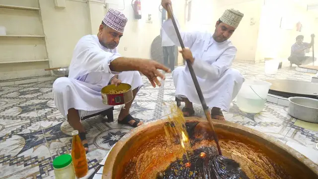 'Video thumbnail for Omani HALWA FACTORY TOUR!! Making Oman's #1 SWEET in Nakhal, Oman!!'