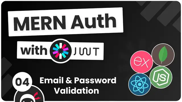 'Video thumbnail for MERN Authentication Tutorial #4 - Email & Password Validation'