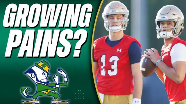'Video thumbnail for notre dame fighting irish - a to z sports: notre dame football's 2025 quarterback battle: carr vs. minchey'