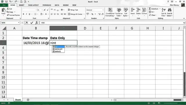 'Video thumbnail for Extract Date from Date and Time Stamp in Excel'